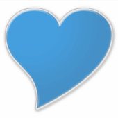 可愛いブルー大ハート モダン シール (正面)