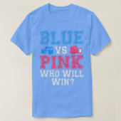 可愛いブルー対ピンクジェンダーパーティーボクシングボクサー Tシャツ (デザイン正面)
