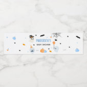 可愛いブルー小さなブー赤ちゃんシャワー ペットボトルラベル (シングルラベル)