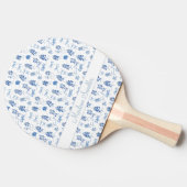 可愛いブルー弓ブルーボンネットフラワーレディースコケット 卓球ラケット (横)