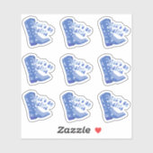 可愛いブルー沿岸女性のカーボーイブーツ行こう女の子パック シール (シート)