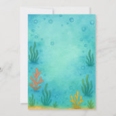 可愛いブルー海シャーク男の子ベイビーシャワー 招待状 (裏面)