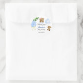 可愛いブルー男の赤ちゃんシャワーパーティーシール ラウンドシール (バッグ)