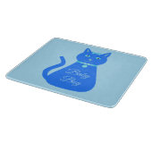 可愛いブルー男の赤ちゃん猫カスタム性表彰 カッティングボード (角)