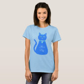 可愛いブルー男の赤ちゃん猫カスタム性表彰 Tシャツ (正面フル)