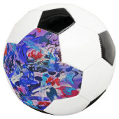 可愛いブルー絵画抽象芸術 サッカーボール (3/4)