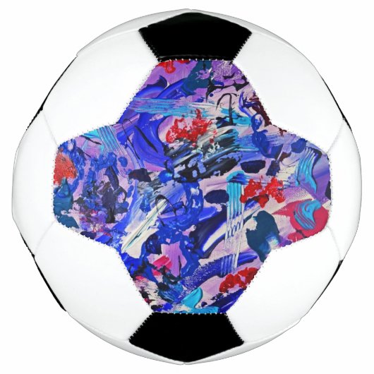 可愛いブルー絵画抽象芸術 サッカーボール (正面)
