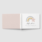 可愛いブルー赤面レインボースターキッズベビーシャワー ゲストブック (全面)