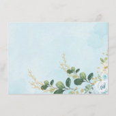 可愛いブルー金ゴールドフローラ象の本ベビー エンクロージャーカード (裏面)