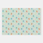 可愛いブルー/グリーンラマダーン犠牲祭 ラッピングペーパーシート (正面)