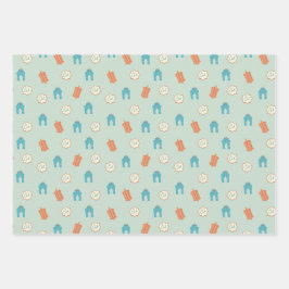 可愛いブルー/グリーンラマダーン犠牲祭 ラッピングペーパーシート