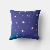 可愛いブルー&パープルグラデーションスターナイト クッション (裏面)