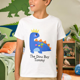 可愛いブルーThe Dino Boy Kids'基本Tシャツ Tシャツ