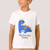 可愛いブルーThe Dino Boy Kids'基本Tシャツ Tシャツ (正面)