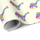 可愛いブロントサウルス恐竜のクリスマス ラッピングペーパー (ロールコーナー)