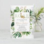 可愛いブロントサウルス恐竜の赤ちゃんシャワー 招待状 (スタンド正面)