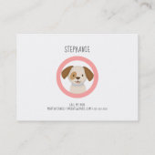 可愛いブロンド娘と子犬の遊デートカード コーリングカード (裏面)