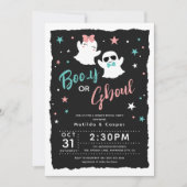 可愛いブーとグールジェンダーがハロウィーンベビーを明かす 招待状 (正面)