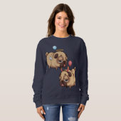 可愛いプグ天使/悪魔 スウェットシャツ (正面フル)