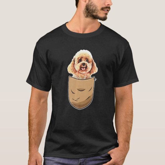 可愛いプデルフンド犬とポケットオーナー Tシャツ (正面)