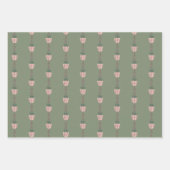 可愛いプラントマクラメ散らばったドットパターン ラッピングペーパーシート (正面3)