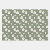 可愛いプラントマクラメ散らばったドットパターン ラッピングペーパーシート (正面2)