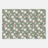 可愛いプラントマクラメ散らばったドットパターン ラッピングペーパーシート (正面)