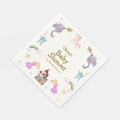 可愛いプリンセスドラゴンユニコーンベビーシャワー スタンダードランチョンナプキン (角)