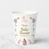 可愛いプリンセスドラゴンユニコーンベビーシャワー 紙コップ (裏面)