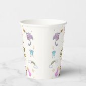 可愛いプリンセスドラゴンユニコーンベビーシャワー 紙コップ (右)