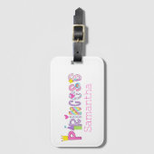 可愛いプリンセスパーソナライズされたアルファベット ラゲッジタグ (正面縦)