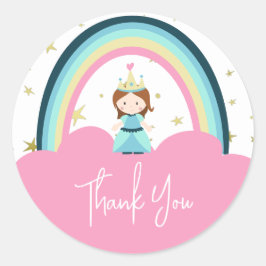 可愛いプリンセスレインボーサンキュー ラウンドシール