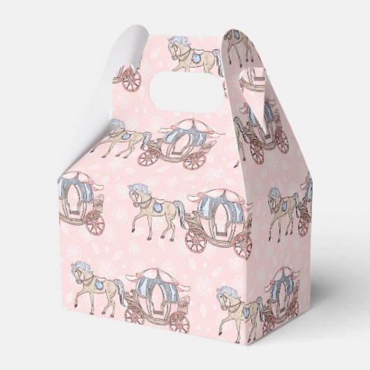 可愛いプリンセス馬車用パーティー箱 フェイバーボックス (裏面サイド)