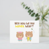 可愛いプリン愛の告白が私のハニーベア ポストカード (スタンド正面)
