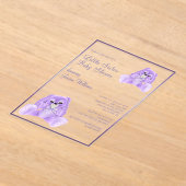 可愛いプルシースリトルシスターベビーシャワー アクリル招待状 (レイダウン)