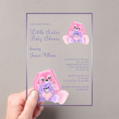 可愛いプルシースリトルシスターベビーシャワー アクリル招待状 (インサイチュ (ポータブル))