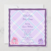 可愛いプルシースリトルシスターベビーシャワー 招待状 (裏面)