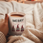可愛いプレイドメリークリスマス格言と名前 ツートーンマグカップ