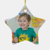 可愛いプレスクールクレヨンChalkboardフォトスター セラミックオーナメント (裏面)