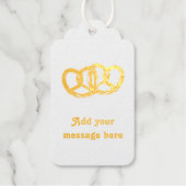 可愛いプレッツェルのペアは両側に文字を持つ ギフトタグ (正面)