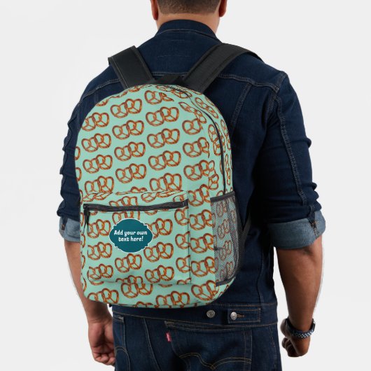 可愛いプレッツェルツイストローフパターン任意の色/文字 プリントバックパック (インサイチュ (モデル))