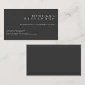 可愛いプレーングレーブラックデザイナー名刺 名刺 (正面/裏面)