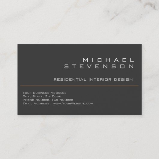 可愛いプレーングレーブラックデザイナー名刺 名刺 (正面)