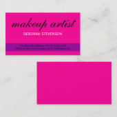 可愛いプレーンピンク紫メイクアップアーティスト名刺 名刺 (正面/裏面)