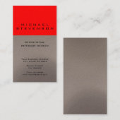 可愛いプレーン赤ベージュのデザイナー名刺 名刺 (正面/裏面)