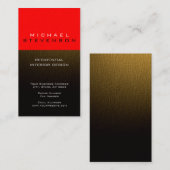 可愛いプレーン赤金ゴールドイエローデザイナー名刺 名刺 (正面/裏面)