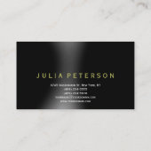 可愛いプレーン黒インテリアデザイナー名刺 名刺 (裏面)