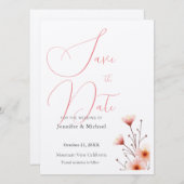 可愛いプロフェッショナルミニマリストプレーンモダンフローラ セーブザデート (正面/裏面)