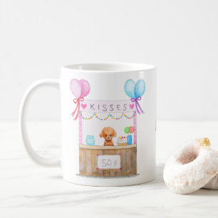 可愛いプードルキスをするパピースブパーソナライズされたース コーヒーマグカップ