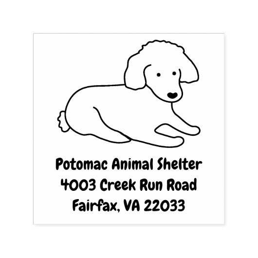 可愛いプードルパピードッグ恋人 セルフインキングスタンプ (デザイン)